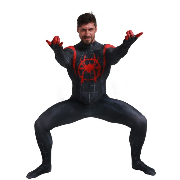 Miles Morales Spider-Man Across the Spider-Verse Cosplay Costume Adult  Jumpsuit - Picture 2 of 10